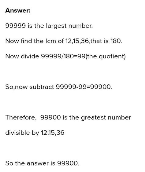 Find the greatest number of 5 digits exactly divisible by 12,15.